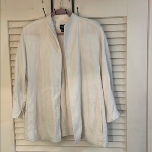 Eileen Fisher White Blazer Lightweight Mid-Length